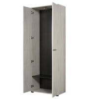 Luca 2 Door Slim 67.5cm Narrow Compact Wardrobe in Modern White Oak
