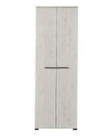 Luca 2 Door Slim 67.5cm Narrow Compact Wardrobe in Modern White Oak