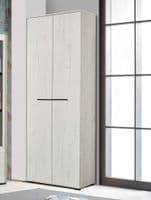 Luca 2 Door Slim 67.5cm Narrow Compact Wardrobe in Modern White Oak
