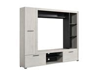Luca Entertaiment Unit Wall TV Cabinet in White Oak and Black