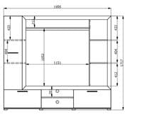Luca Entertaiment Unit Wall TV Cabinet in White Oak and Black
