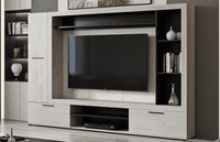 Luca Entertaiment Unit Wall TV Cabinet in White Oak and Black