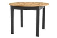 Lukas Black And Oak Effect Round Extending Dining Table - SZY-INDS2