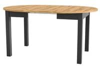 Lukas Black And Oak Effect Round Extending Dining Table - SZY-INDS2
