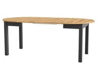 Lukas Black And Oak Effect Round Extending Dining Table - SZY-INDS2