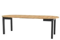 Lukas Black And Oak Effect Round Extending Dining Table - SZY-INDS2