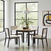 Lukas Black And Oak Effect Round Extending Dining Table - SZY-INDS2