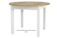 Lukas White and Oak Effect Round Extending Dining Table - SZY-INDS2OAK