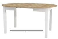 Lukas White and Oak Effect Round Extending Dining Table - SZY-INDS2OAK