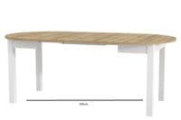Lukas White and Oak Effect Round Extending Dining Table - SZY-INDS2OAK