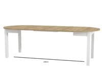 Lukas White and Oak Effect Round Extending Dining Table - SZY-INDS2OAK