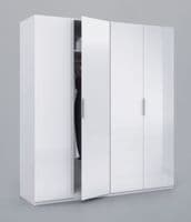 Luma White 180cm Wide 4 Door Wardrobe - Online Outlet