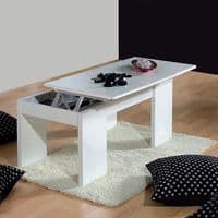 Lumin White Soft Gloss Coffee Table with Lift-up Storage - 001637BO S/O