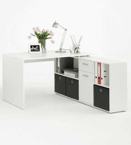Luna Alpine White Flexi Corner Computer Office Desk