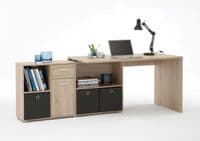 Luna L shaped Corner Computer Desk Oak by furniturefactor
