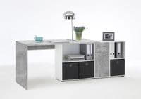 Luna L shaped Computer Desk Grey by furniturefactor
