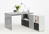 Luna L shaped Computer Desk Grey by furniturefactor
