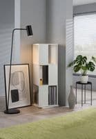 Luna White Effect Tall Revolving Filling Tower Boookcase Cabinet