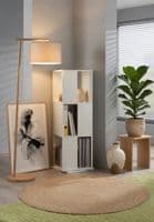 Luna White Effect Tall Revolving Filling Tower Boookcase Cabinet