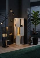 Luna White Effect Tall Revolving Filling Tower Boookcase Cabinet