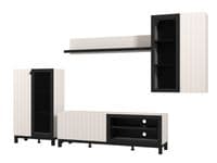 Macon Cashmere And Matte Black Entertaiment Media Center Wall TV Cabinet - 11013737 S/O