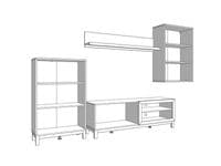Macon Cashmere And Matte Black Entertaiment Media Center Wall TV Cabinet - 11013737 S/O