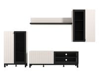 Macon Cashmere And Matte Black Entertaiment Media Center Wall TV Cabinet - 11013737 S/O