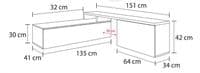 Maddison White Gloss And Oak Effect Reversible L-Shaped TV Entertainment Wall Unit Cabinet 016667FSO