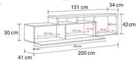 Maddison White Gloss And Oak Effect Reversible L-Shaped TV Entertainment Wall Unit Cabinet 016667FSO