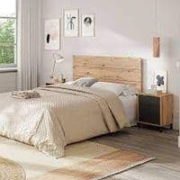 Madison Nordic Oak & Grey Anthracite Modern Headboard with Built in Bedside Cabinet - 0Z6076W - S/O