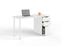 White Gloss Desk With Drawers - Madrid White Gloss Computer Desk

