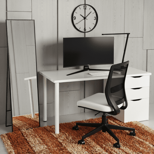 Madrid Artic White Computer Desk with Drawers - 004604BO