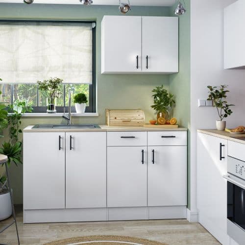 Magna Modular 160cm Full Kitchen Units Set White Gloss - Option 8