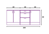 Magna Modular 200cm Full Kitchen Units Set White Gloss - Option 5
