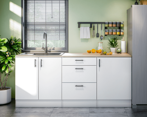 Magna Modular 200cm Full Kitchen Units Set White Gloss - Option 5