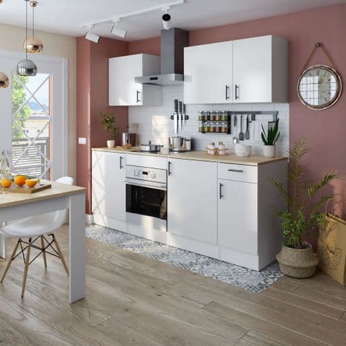 Magna Modular 220cm Full Kitchen Units Set White Gloss - Option 4