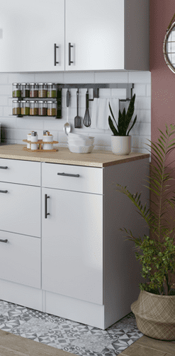 Magna Modular 400mm Kitchen Base Unit White Gloss - 0F1012B