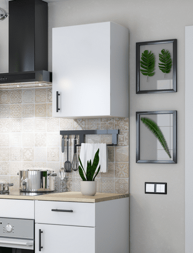 Magna Modular 400mm Kitchen Unit 1 Door Wall Cupboard White Gloss - 001020B