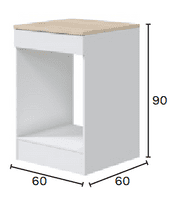 Magna Modular 600mm Kitchen Cabinet Oven Base Unit  White Gloss - 0F1010B
