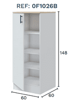 Magna Modular 600mm Tall Kitchen Cabinet Cupboard  White Gloss - 0F1026B