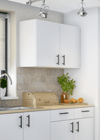 Magna Modular 800mm Kitchen 2 Door Wall Cupboard White Gloss - 001023B