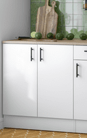 Magna Modular 800mm Kitchen Cabinet Sink Base Unit  White Gloss - 0F1015B