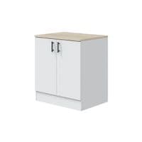 Magna Modular 800mm Kitchen Cabinet Sink Base Unit  White Gloss - 0F1015B