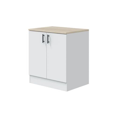 Magna Modular 800mm Kitchen Cabinet Sink Base Unit White Gloss - 0F1015B