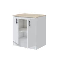 Magna Modular 800mm Kitchen Cabinet Sink Base Unit  White Gloss - 0F1015B