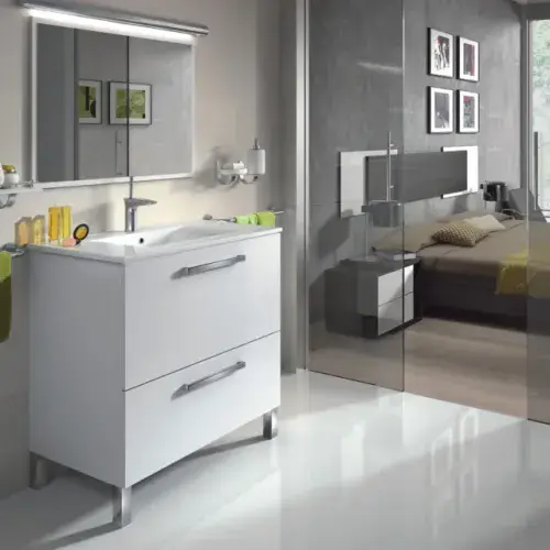 Malone 800mm White Gloss Bathroom Vanity Cabinet with Sink And Mirror -305412BO/SO