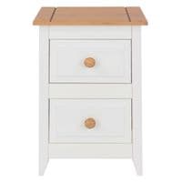 Marina White Waxed 2 Drawer Petite Bedside Cabinet CP309