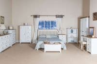 Marina White Waxed 3 Drawer Bedside Cabinet CP310