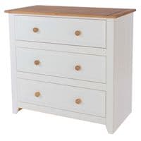 Marina White Waxed 3 Drawer Chest CP313