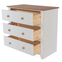 Marina White Waxed 3 Drawer Chest CP313